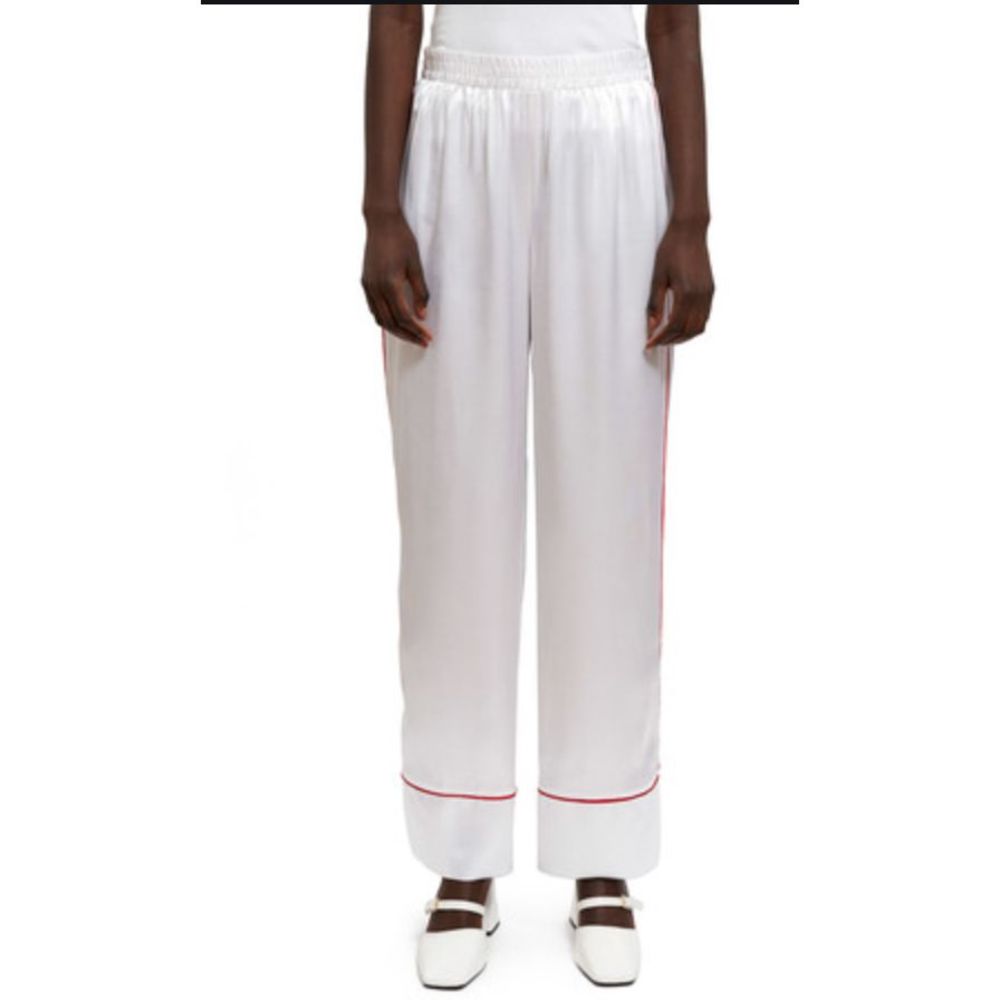 CALLIPYGIA Satin Pj Pant In White/red M